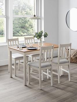 Product photograph of Julian Bowen Coxmoor 120 Cm Dining Table 4 Chairs from very.co.uk
