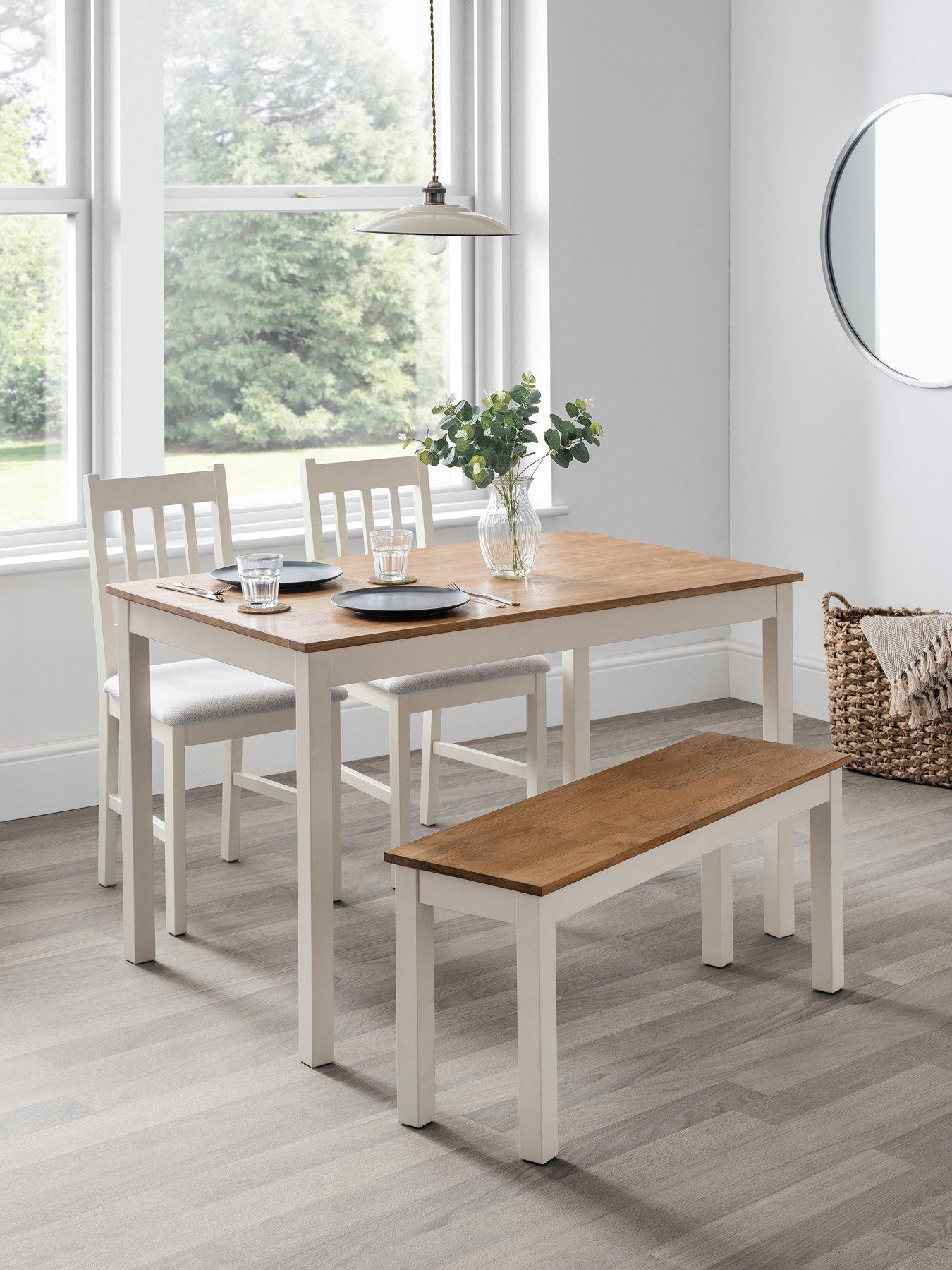 undefined Coxmoor 118 cm Solid Oak Dining Table + 2 Chairs and 1 Bench