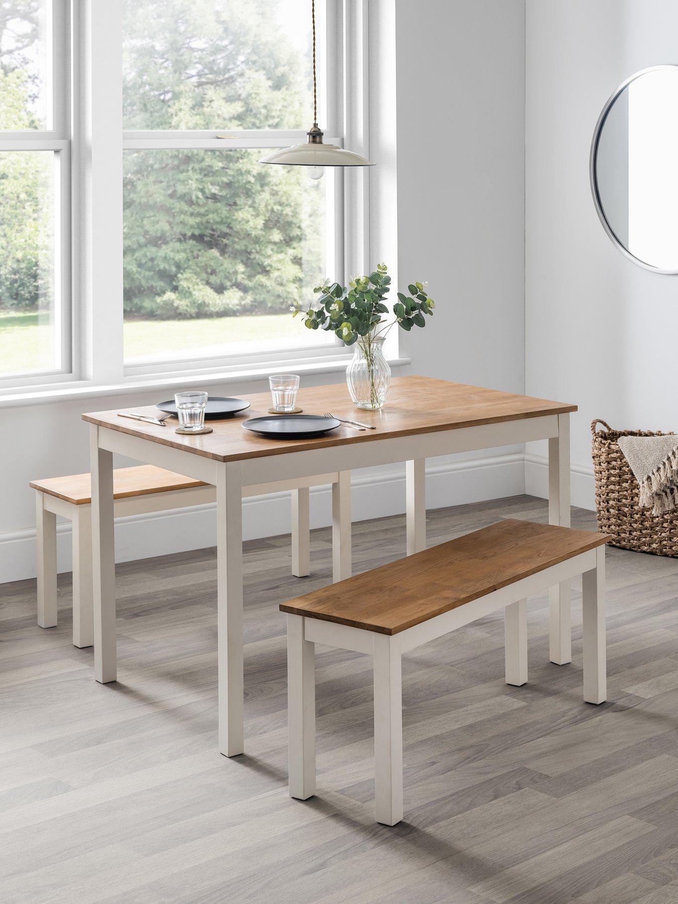 undefined Coxmoor 118 cm Solid Oak Dining Table + 2 Benches