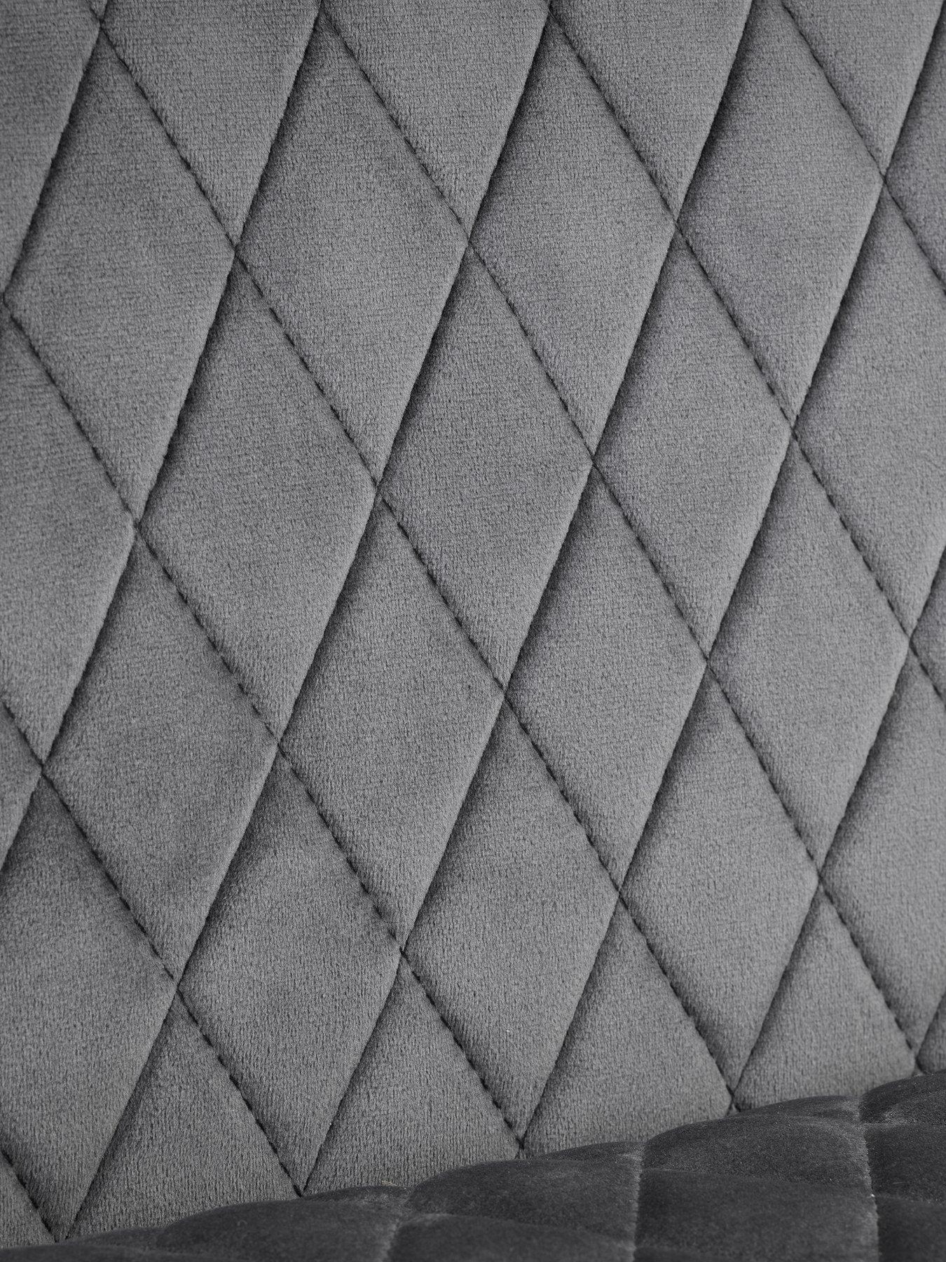 Image 7 of 7 of Julian Bowen Calabria Set of 4 Velvet Cantilever Dining Chairs - Grey