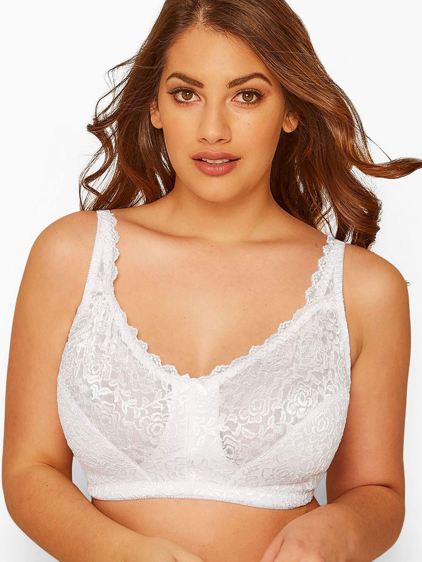 Yours White High Shine Bra