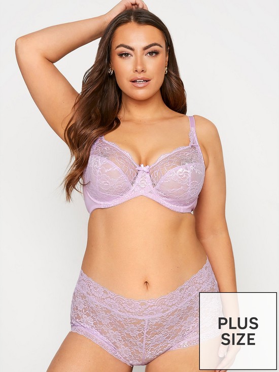 back image of yours-stretch-lace-non-padded-underwired-bra-lilac