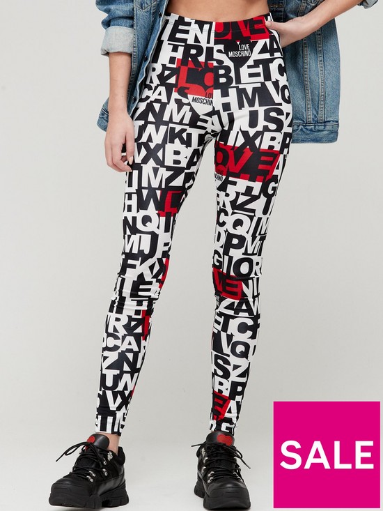 front image of love-moschino-all-over-logo-leggings-multi