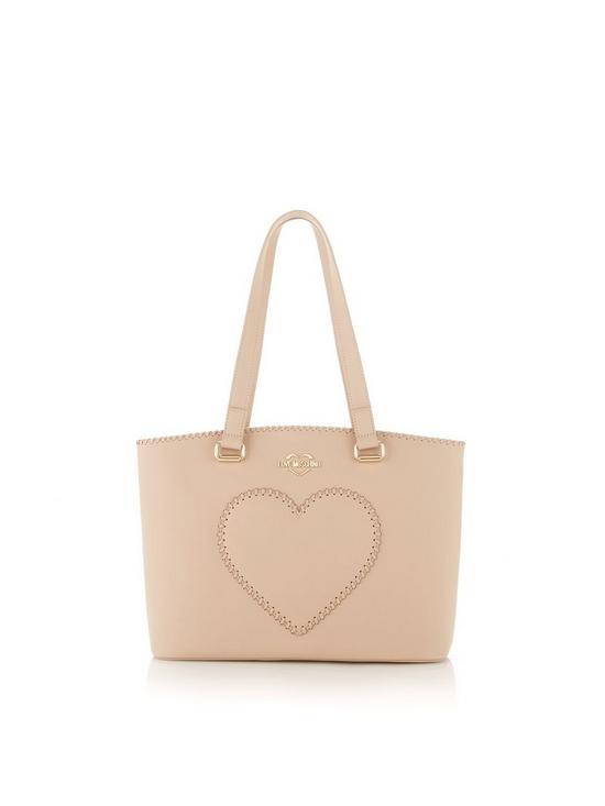 front image of love-moschino-stitch-detail-tote-bag--nbspbeige
