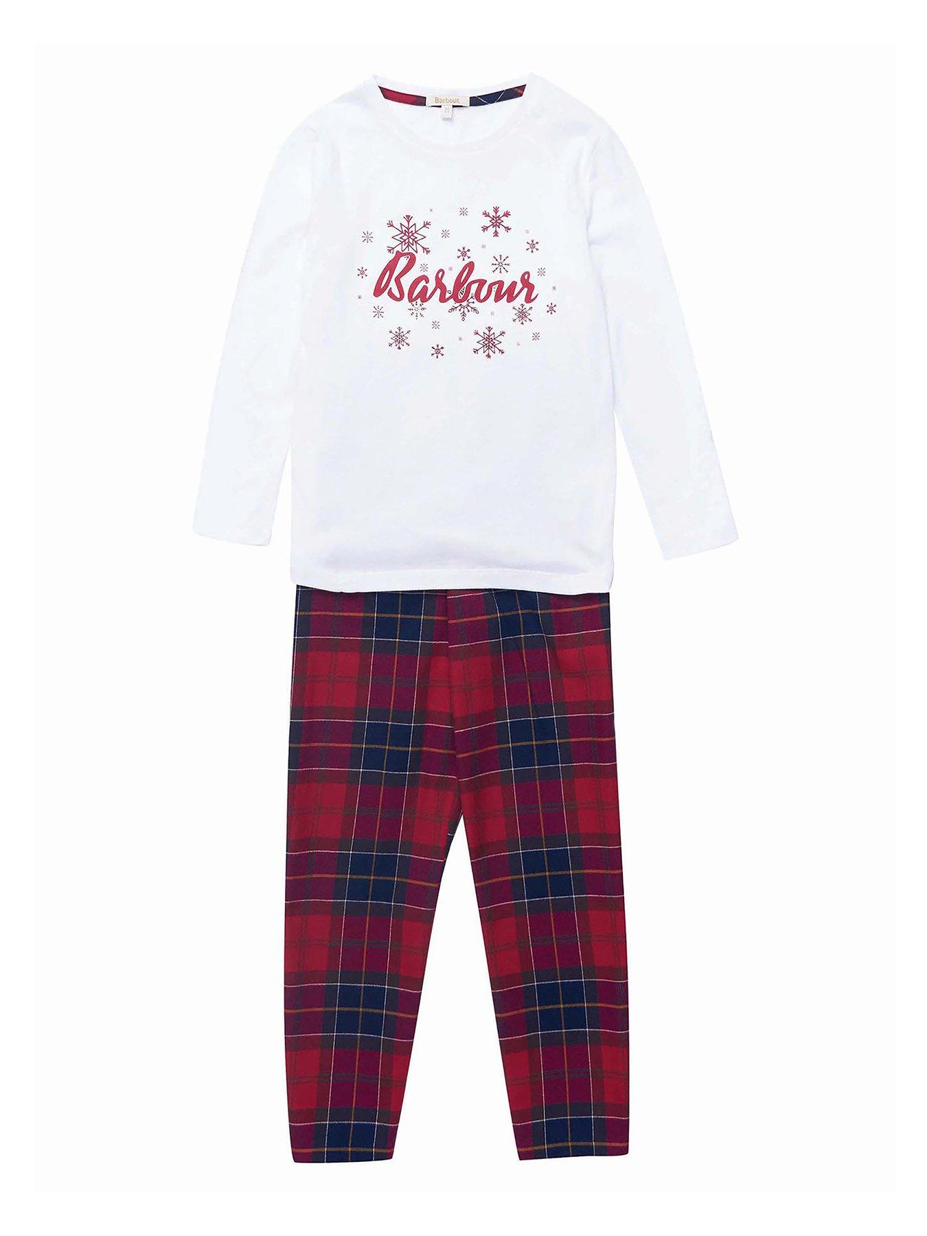 Kids Girls Wren Check Pyjama Set - Red