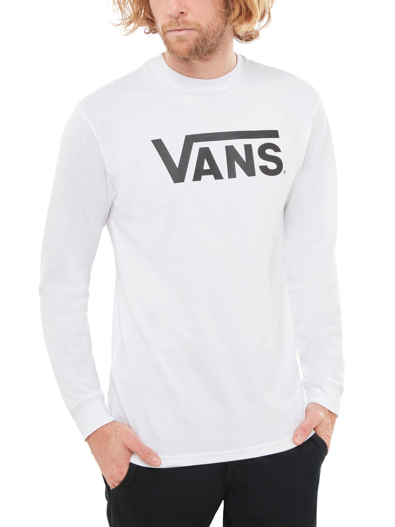 Men Classic Long Sleeve T-Shirt - White/Black