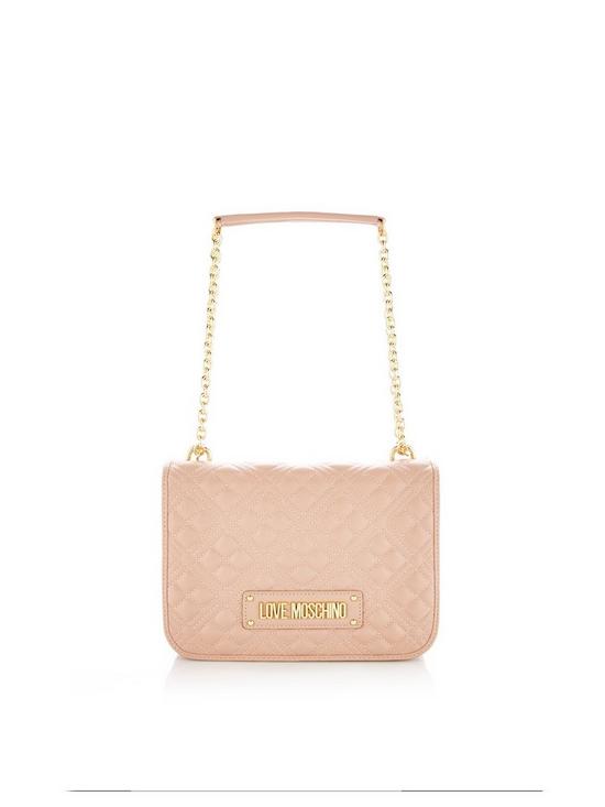 front image of love-moschino-quilted-logo-shoulder-bag--nbspbeige