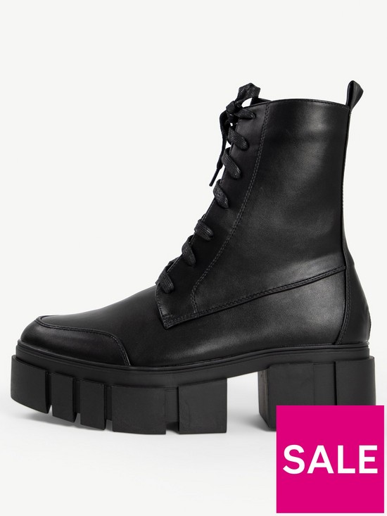 front image of raid-ruby-chunky-lace-up-ankle-boots-black