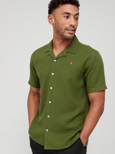 very-man-plain-linen-shirt-khaki