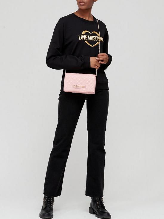 stillFront image of love-moschino-quilted-cross-body-bag-pink