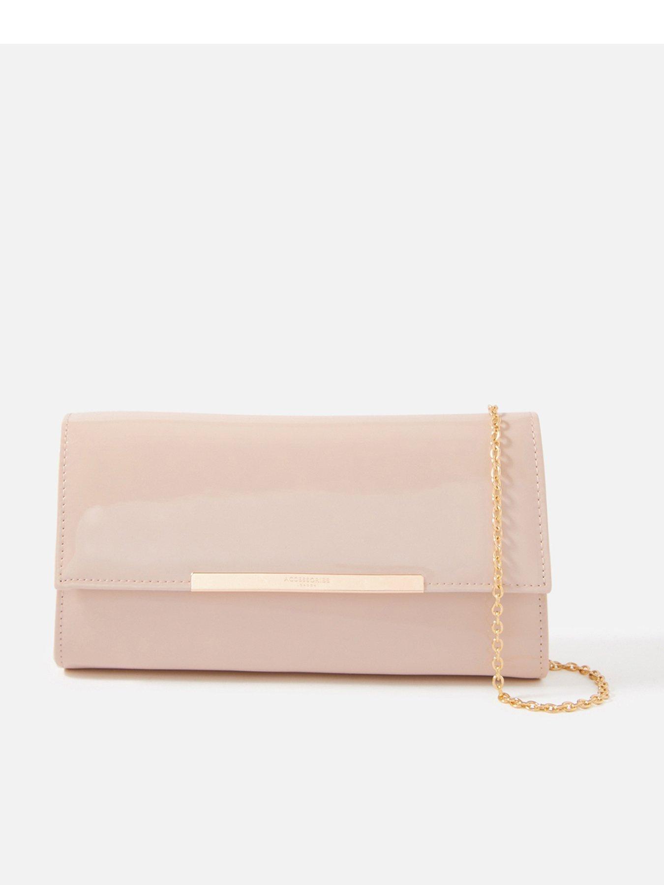 Pink patent best sale clutch bag