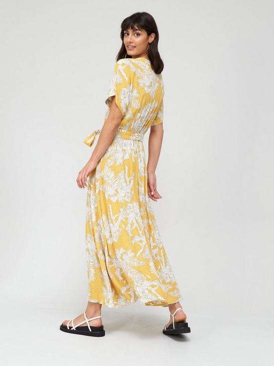 stillFront image of v-by-very-tie-waist-printed-maxi-dress-floral