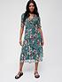  image of v-by-very-wrap-mesh-printed-midi-dress-floralnbsp