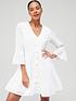  image of v-by-very-tiered-broderie-mini-dress-white