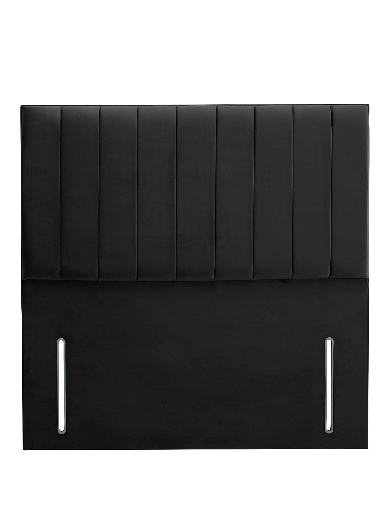 Product photograph of Shire Beds Liberty Velvet Headboard - Black - Fsc Reg Certified from very.co.uk