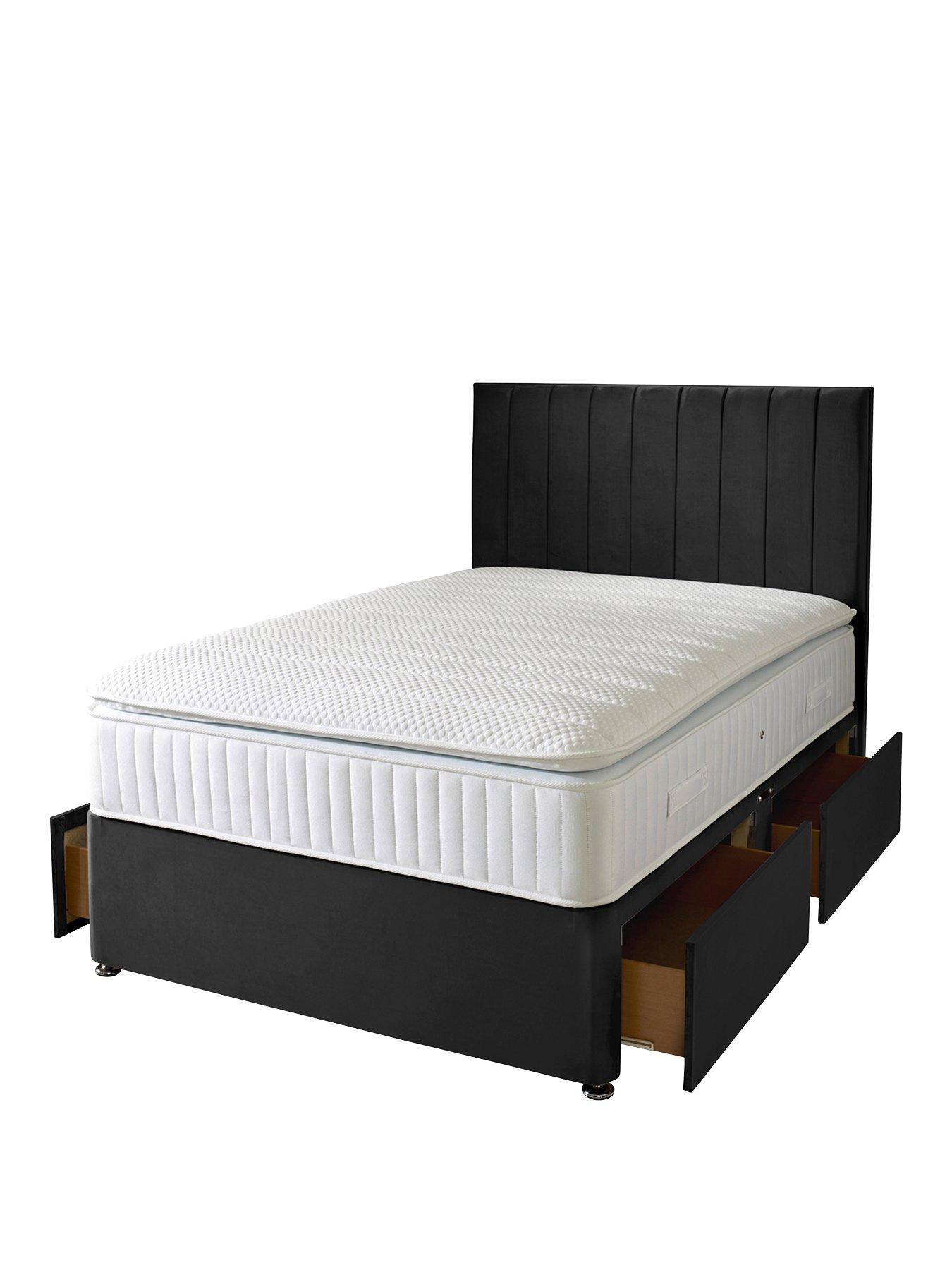 Product photograph of Shire Beds Liberty 1000 Pocket P Top S K Divan from very.co.uk