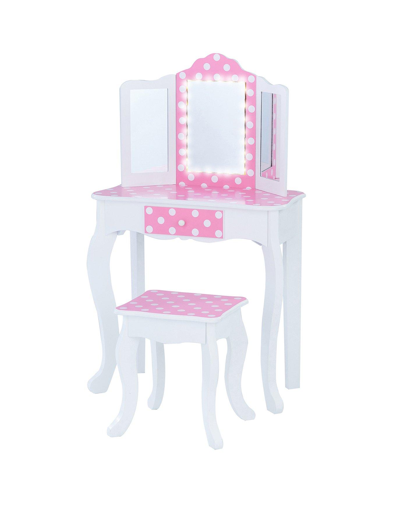 Product photograph of Teamson Kids Fantasy Fields Vanity Set W Led Mirror from very.co.uk