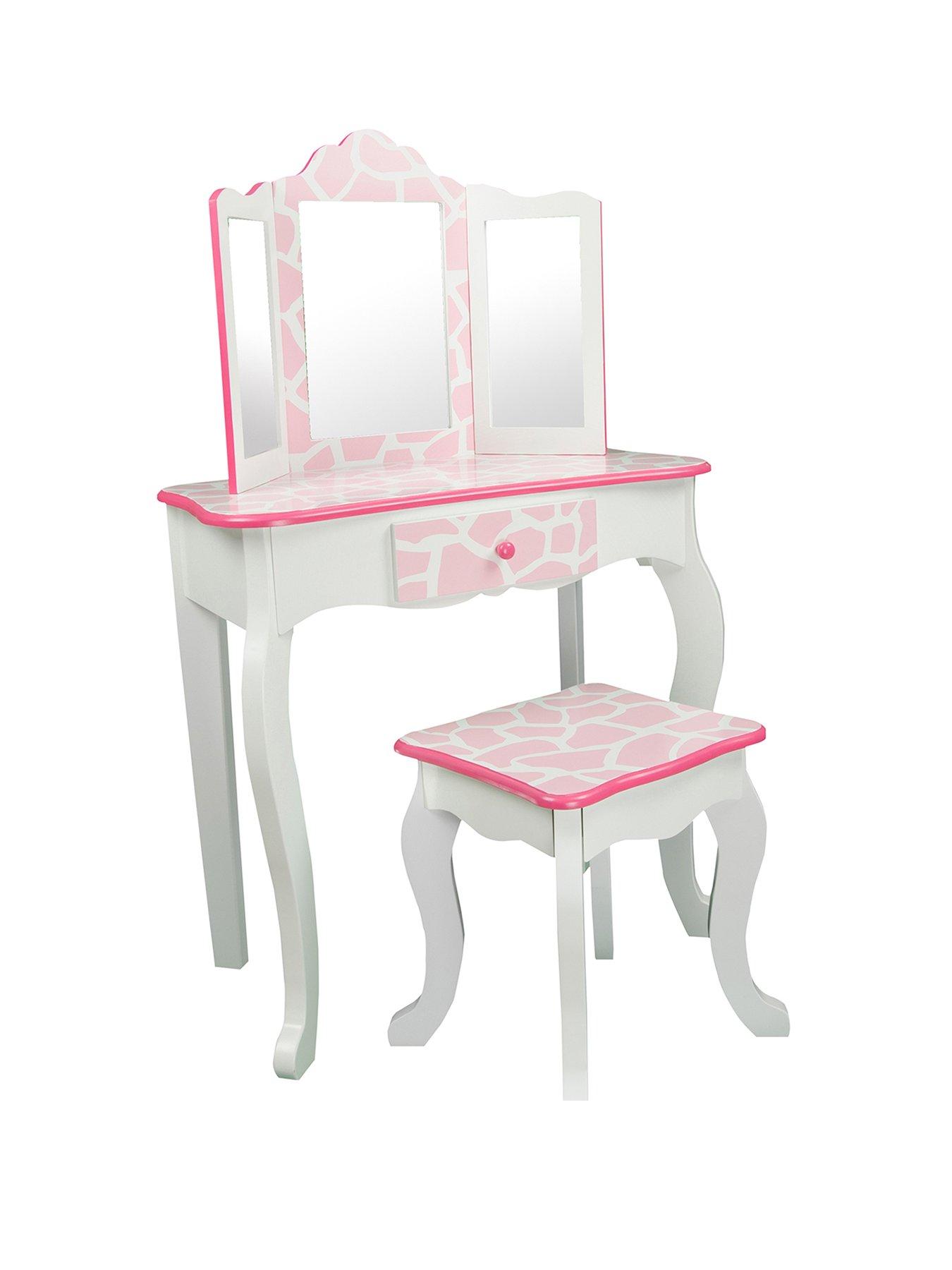 Product photograph of Teamson Kids Fantasy Fields Giraffe Print Vanity Set from very.co.uk