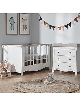 Product photograph of Cuddleco Clara 2pc Set 3 Drawer Dresser And Cot Bed Driftwood Ash from very.co.uk