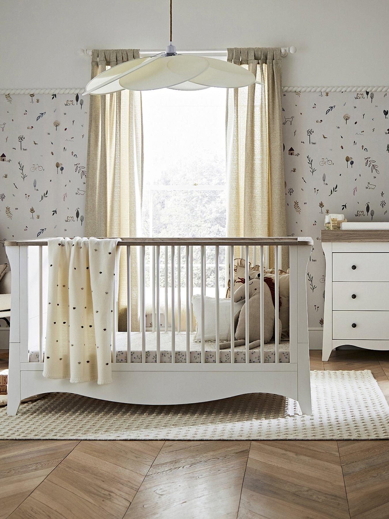 CuddleCo Clara 2 Piece Nursery Furniture Set - White  &  Ash