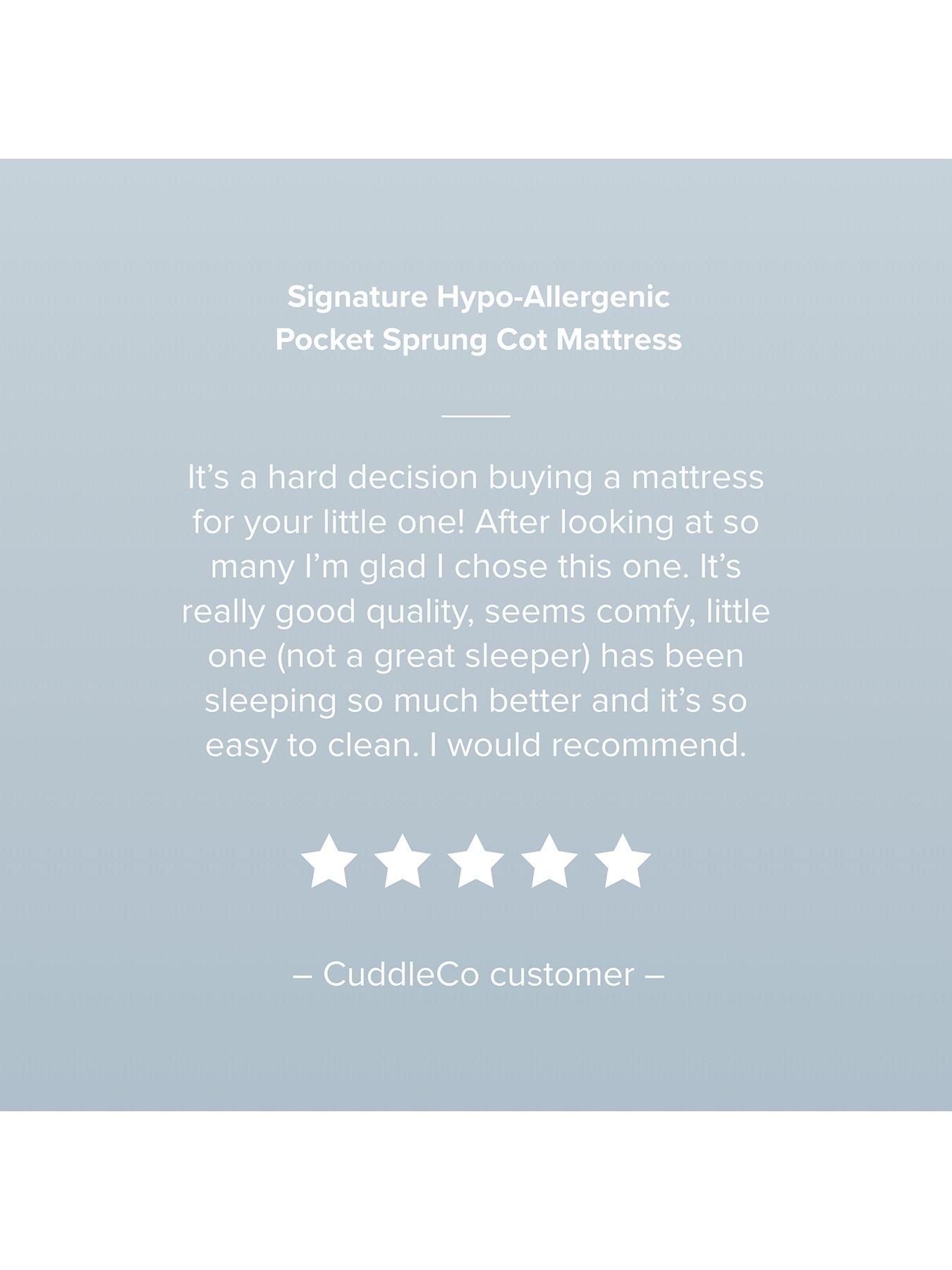 Image 5 of 6 of CuddleCo Signature Hypo Allergenic Bamboo Pocket Sprung Cot Bed Mattress