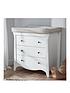  image of cuddleco-clara-3pc-set-3-drawer-dresser-cot-bed-and-wardrobe-driftwood-ash