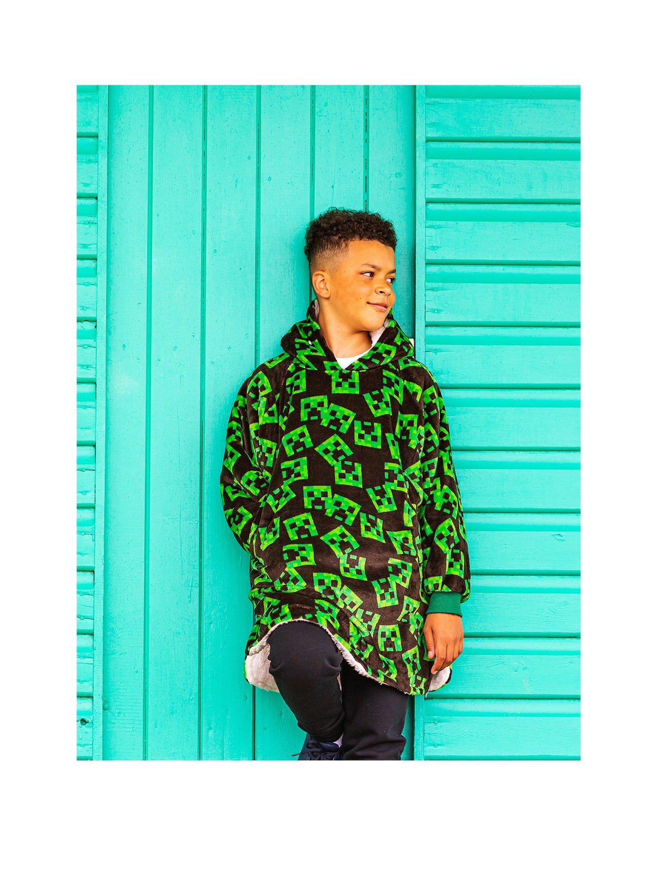 Minecraft Kids Hugzee Wearable Fleece Hoodie Medium - Black