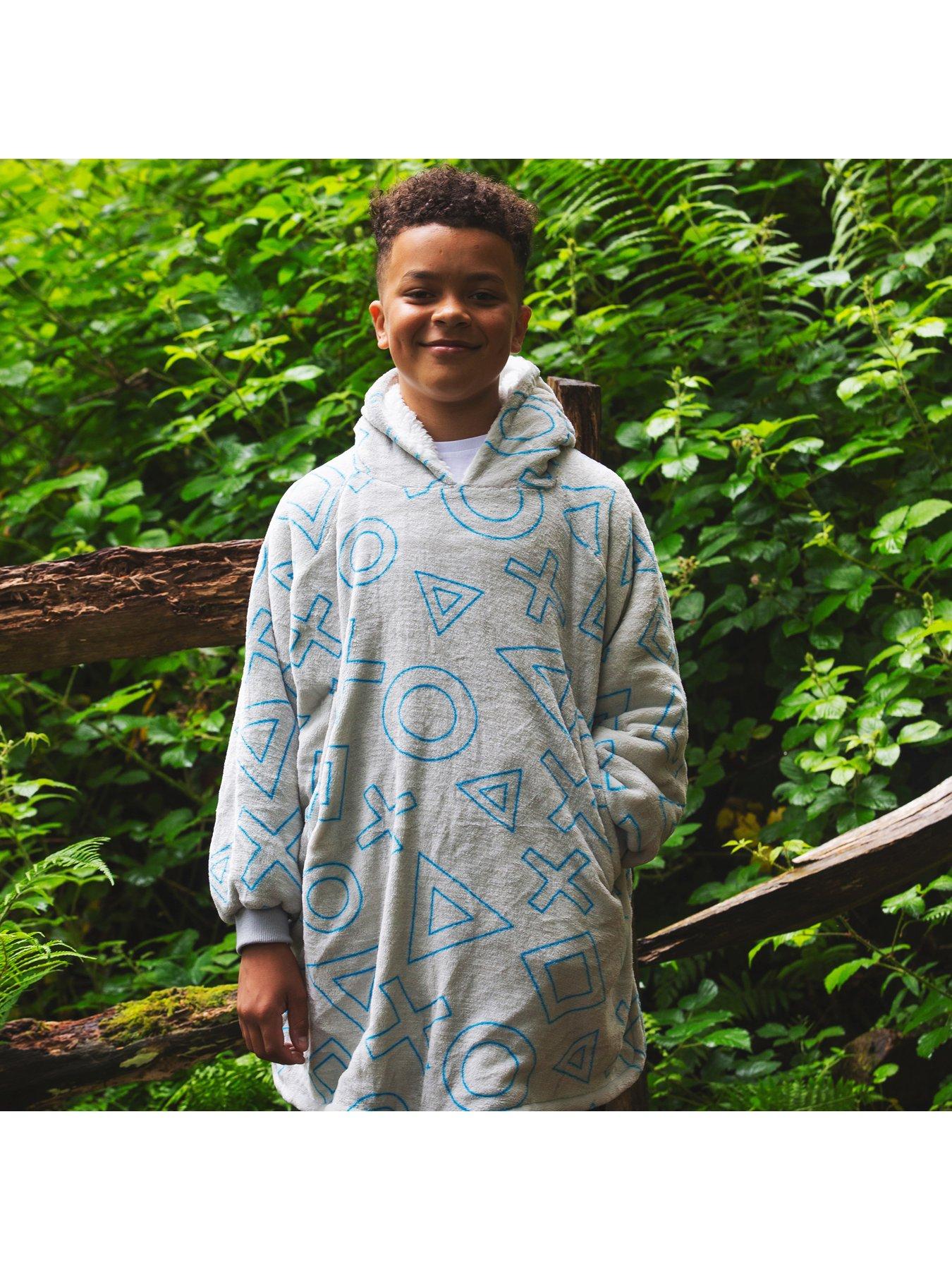 Playstation Hugzee Wearable Fleece Hoodie in Grey Medium very.co.uk