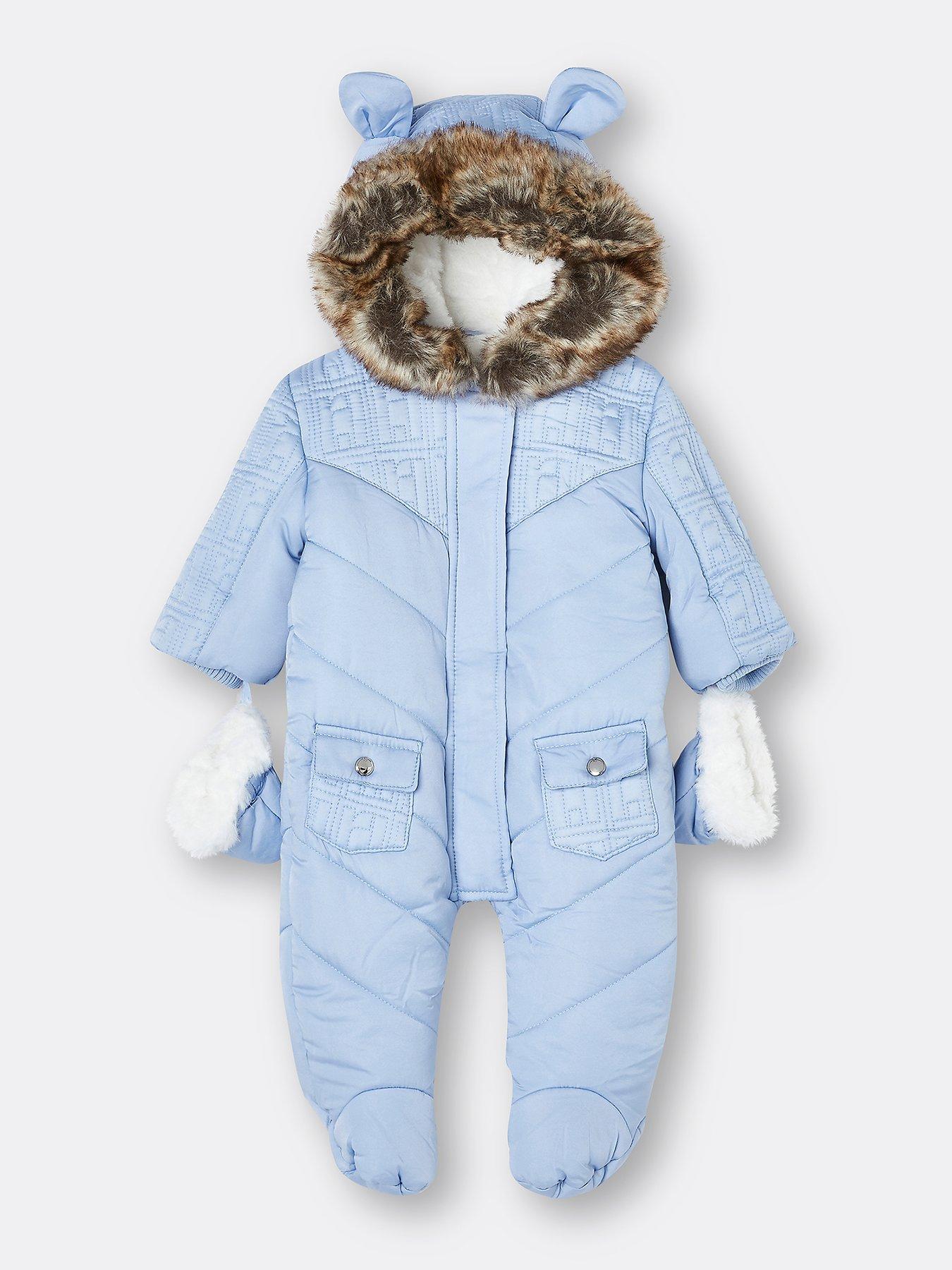 River Island Baby Baby Boys Quilted SnowsuitBlue very.co.uk