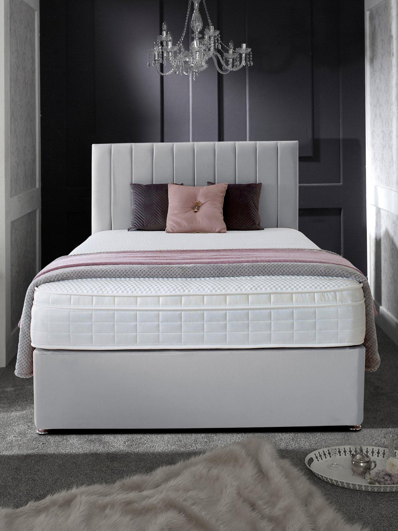 Shire Beds Liberty 1000 Pocket Memory Mattress and Upholstered Divan Base Bed Set (Headboard sold separately) - FSC® Certified