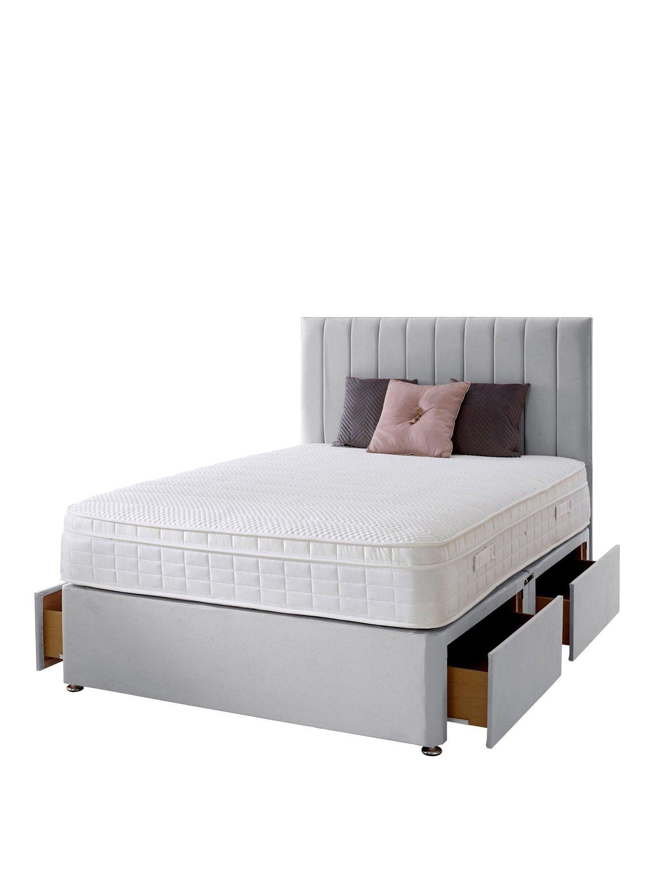 Product photograph of Shire Beds Liberty 1000 Memory Double 4 Dr Divan from very.co.uk