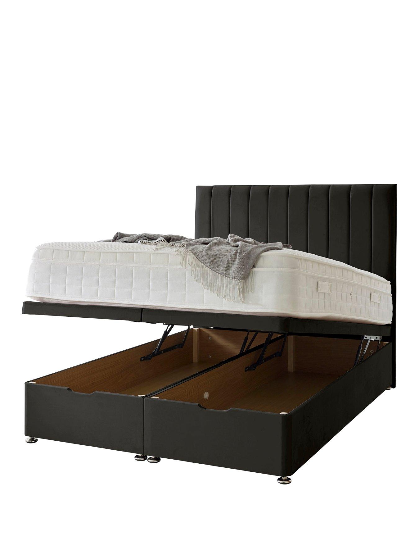 Shire Beds Liberty 1000 Pocket Memory Mattress and Upholstered Ottoman Divan Base Bed Set (Headboard sold separately) - FSC® Certified