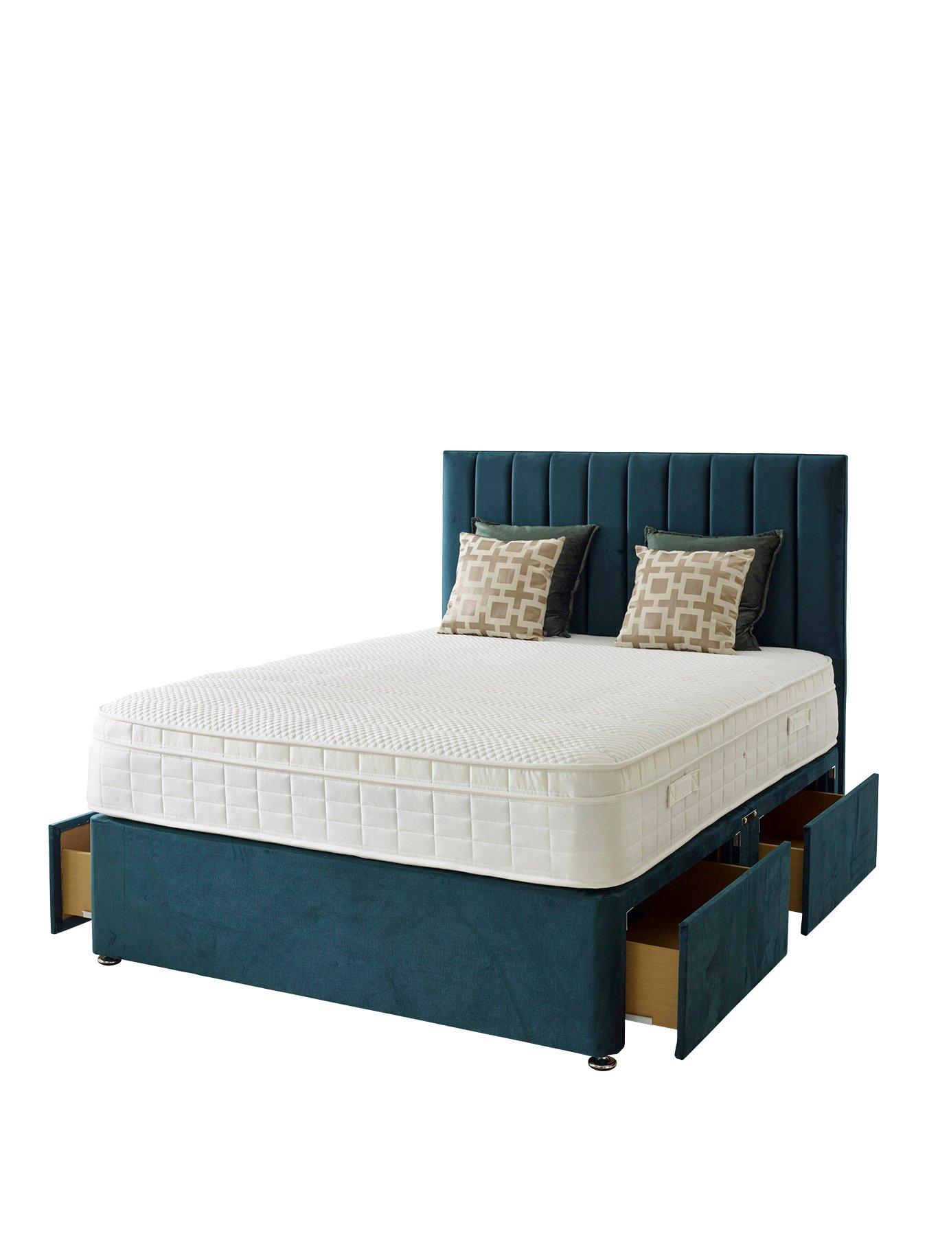 Image 1 of 6 of Shire Beds Liberty 1000 Pocket Memory Mattress and Upholstered Divan Base Bed Set (Headboard sold separately)&nbsp;- FSC&reg; Certified