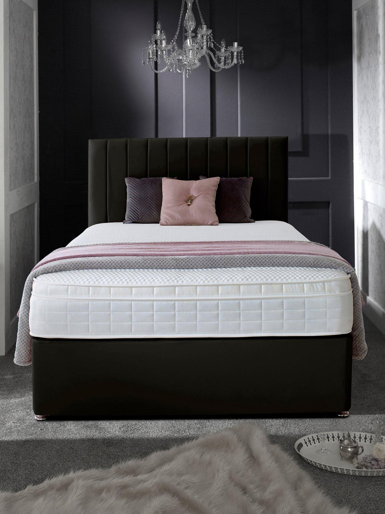 Product photograph of Shire Beds Liberty 1000 Pocket Memory Mattress And Upholstered Divan Base Bed Set Headboard Sold Separately - Fsc Reg Certified from very.co.uk