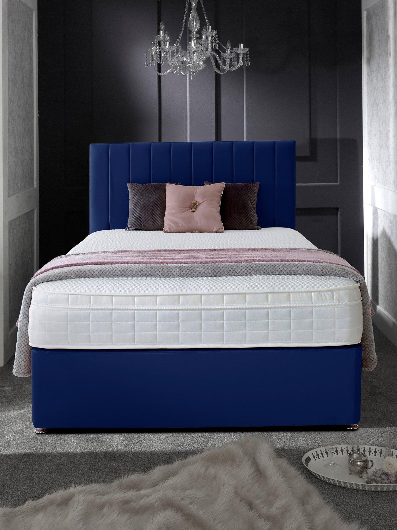 Product photograph of Shire Beds Liberty 1000 Pocket Memory Mattress And Upholstered Divan Base Bed Set Headboard Sold Separately - Fsc Reg Certified from very.co.uk