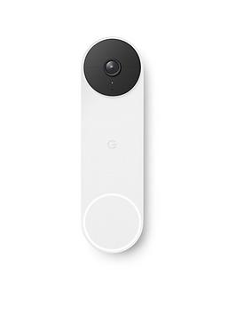 Product photograph of Google Nest Doorbell Battery - White Snow from very.co.uk