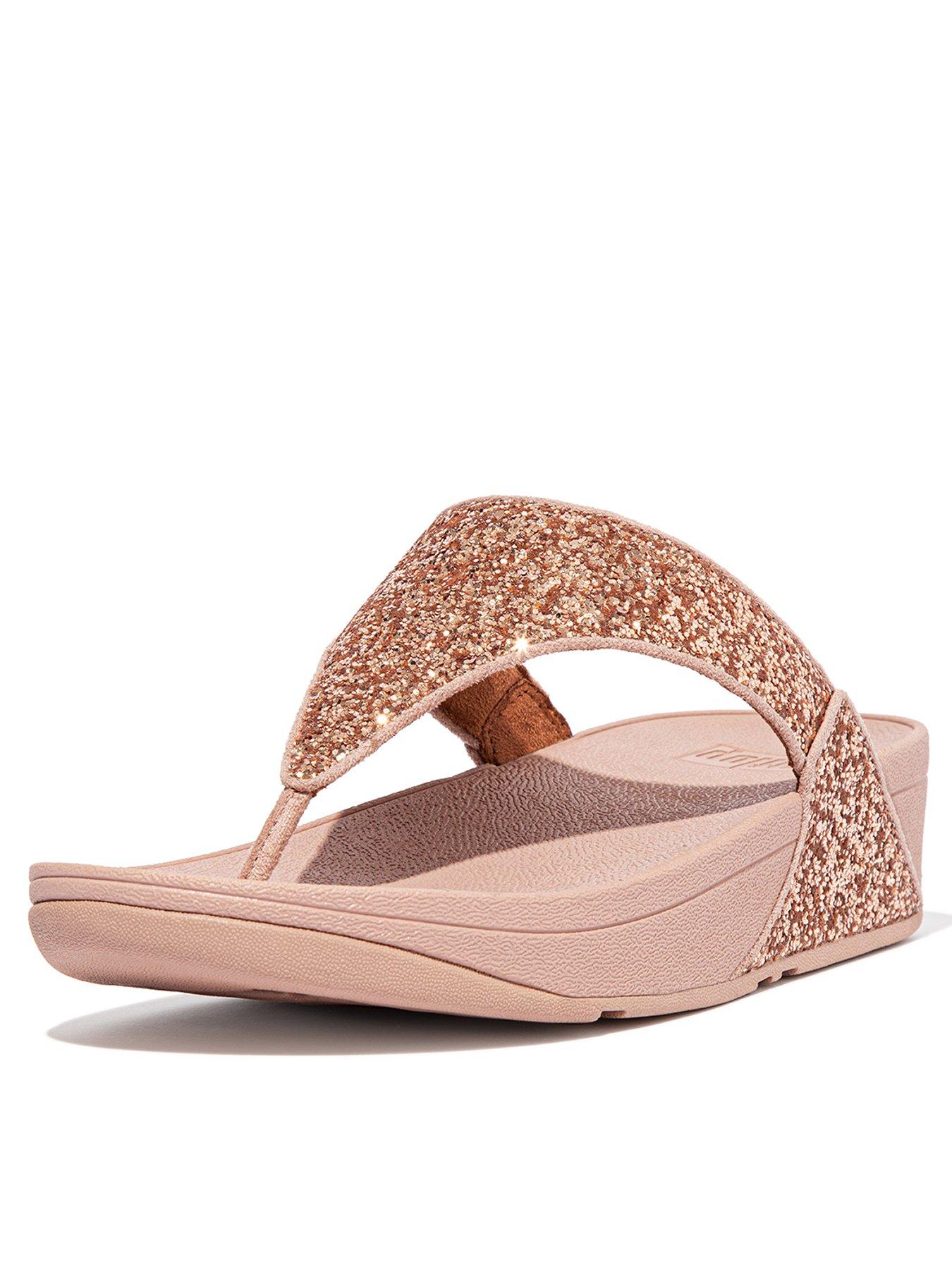 FitFlop FitFlop Lulu Glitter Toe thongs Rose Gold very