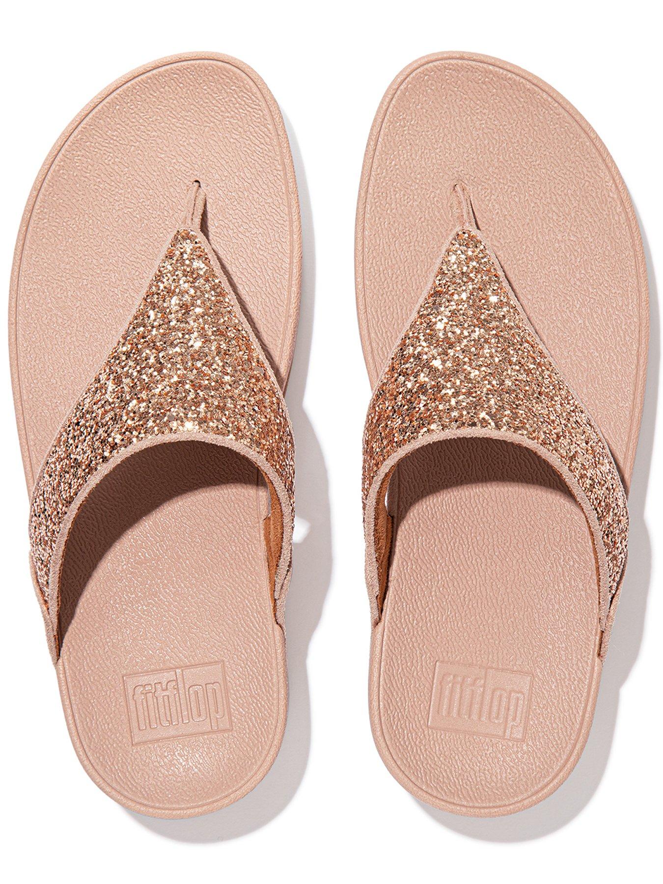 FitFlop FitFlop Lulu Glitter Toe thongs Rose Gold very