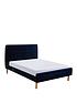  image of koble-nodd-smart-fabric-bed-in-midnight-blue-velvet-with-wireless-charging