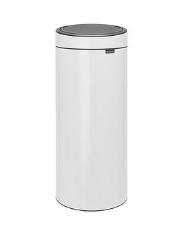 Product photograph of Brabantia 30-litre Touch Bin In White from very.co.uk