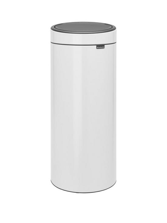 front image of brabantia-30-litre-touch-bin-white