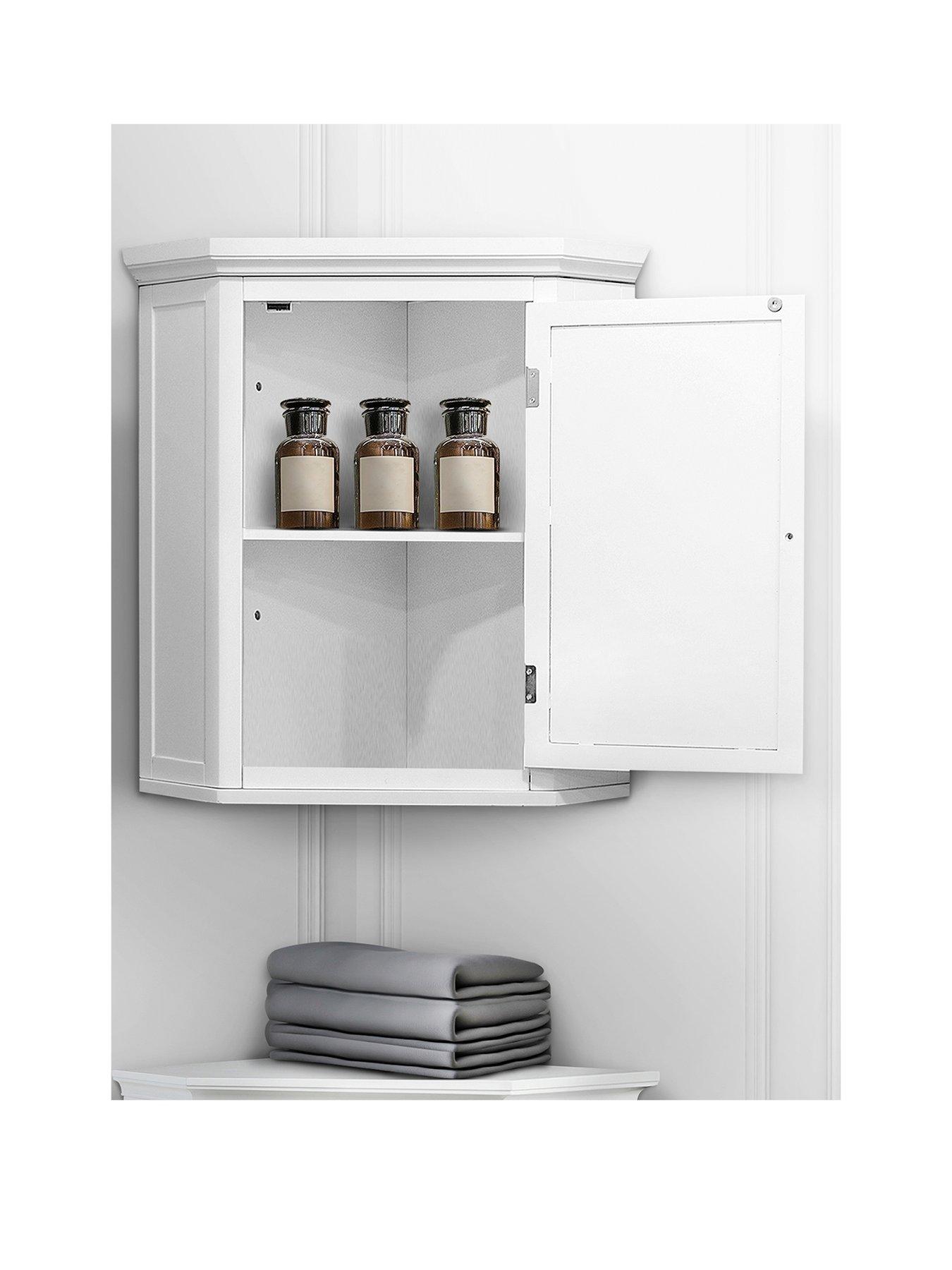 Product photograph of Teamson Home Glancy 1 Door Corner Wall Cabinet from very.co.uk