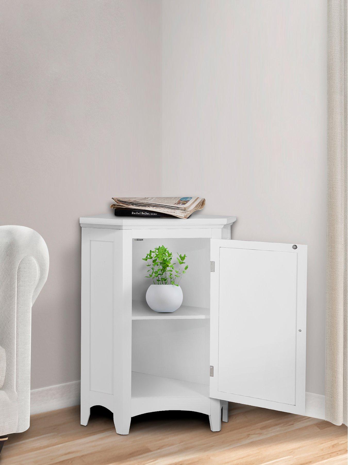 Product photograph of Teamson Home Glancy 1 Door Corner Floor Cabinet from very.co.uk