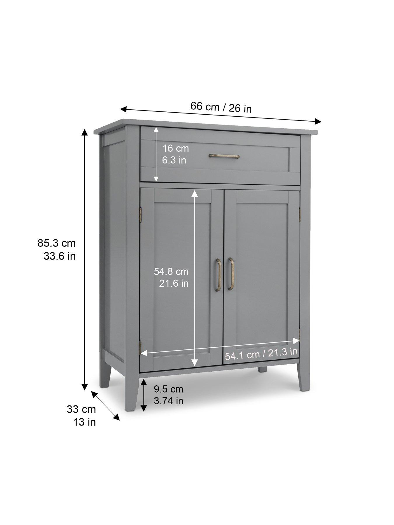 Image 6 of 6 of Teamson Home Mercer Bathroom Floor Storage Cabinet - Grey