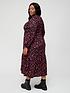  image of v-by-very-curve-long-sleeve-crew-neck-midi-dressnbsp--multi