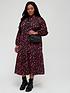  image of v-by-very-curve-long-sleeve-crew-neck-midi-dressnbsp--multi