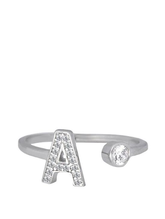 front image of say-it-with-diamonds-me-and-mine-adjustable-ring