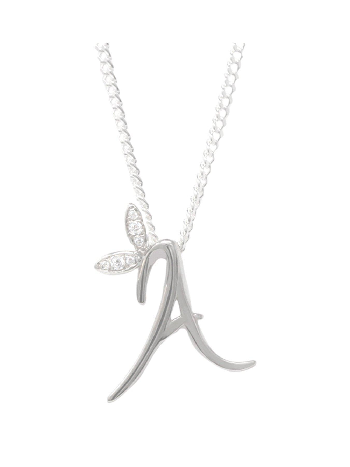 Product photograph of Say It With Mini Winged Initial Necklace from very.co.uk