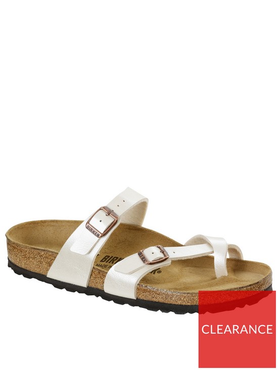front image of birkenstock-mayari-flat-sandals-pearl