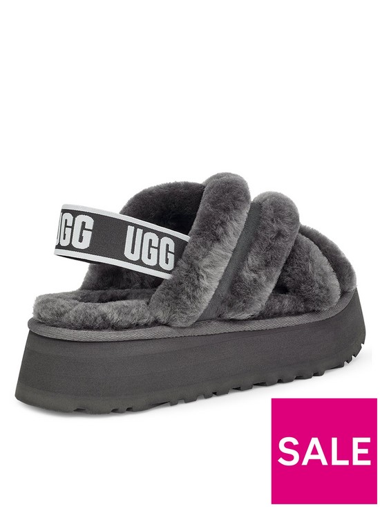 stillFront image of ugg-disco-cross-slide-slippers-charcoal